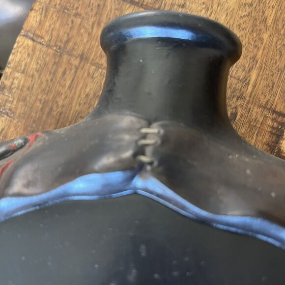 Vintage Native American Folk  Art Hand Painted Provincial Mold Ceramic‎ Decanter - Picture 7 of 14